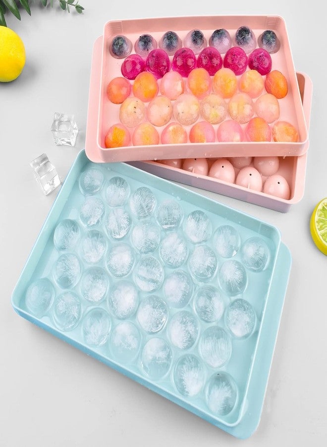 Emergity 33 Cavity Ice Trays for Freezer, Ice Cube Trays for Freezer, Round Ice Cube Tray | Pack of (2) - Image 2